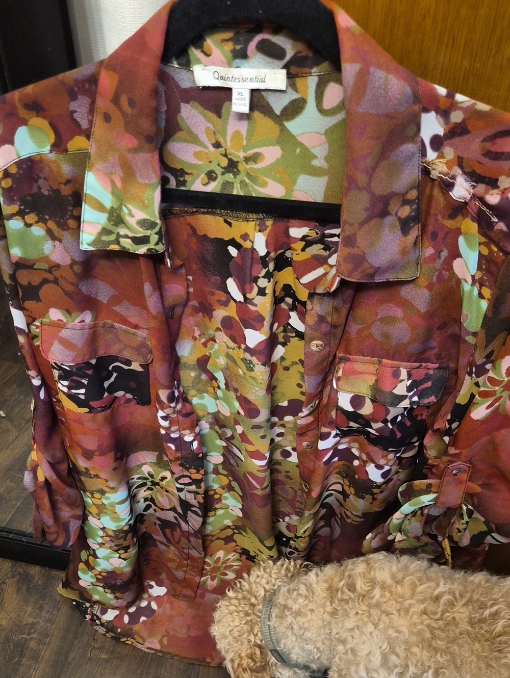 Quintessential Multicolor Floral Button-Front Blouse